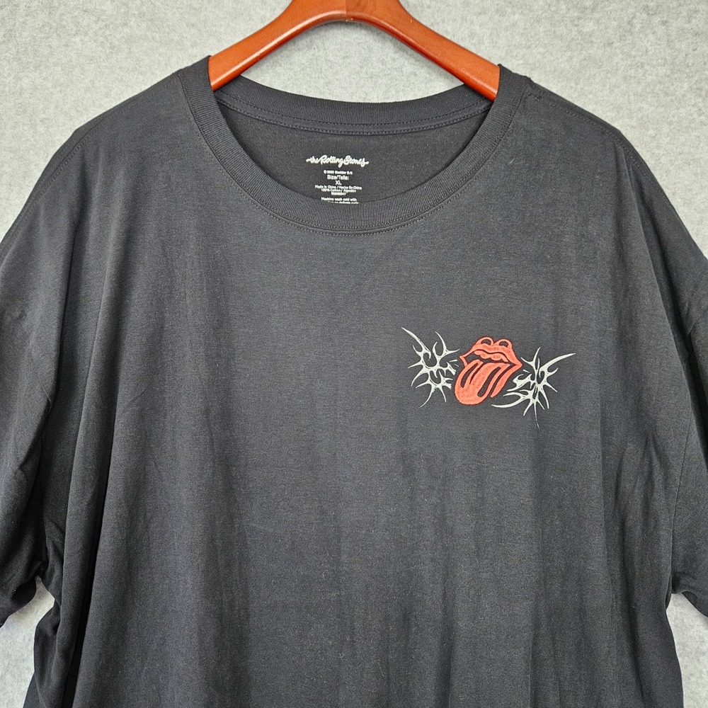 The Rolling Stones Tribal Logo Graphic T-Shirt Black XL New Boxy Fit